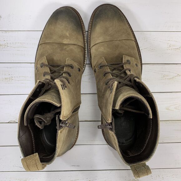 Ecco Kenton Chukka Boots Mens Size 10 Brown Leather Lace Up Factory Distressed - Picture 8 of 10